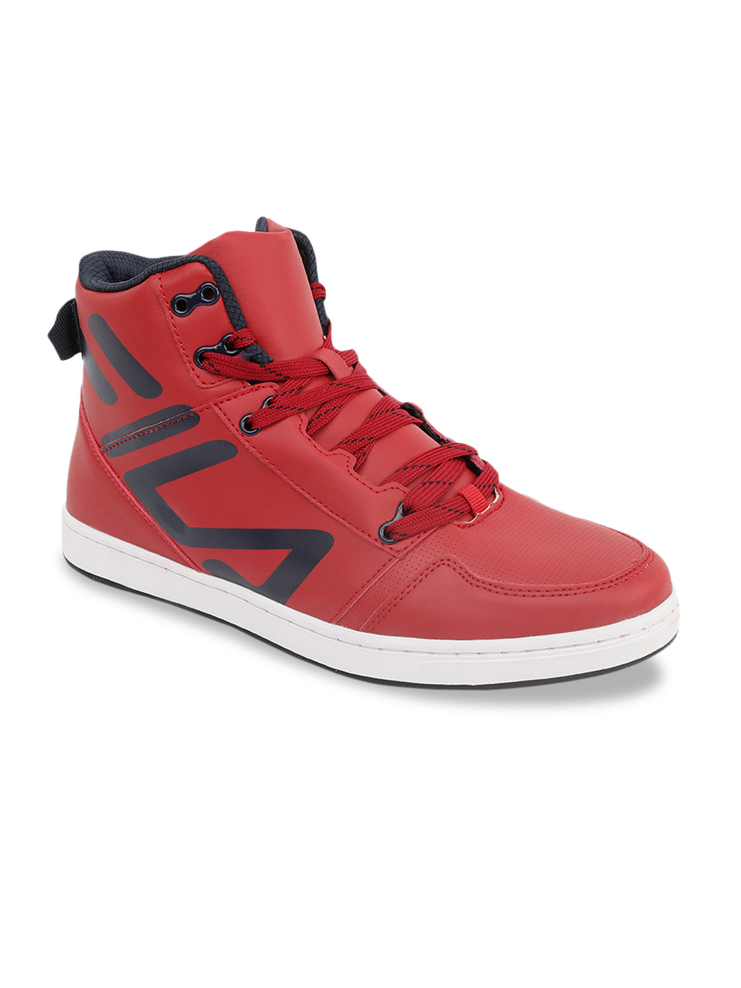Buy FILA Men Red Printed Mid Top Sneakers Casual Shoes