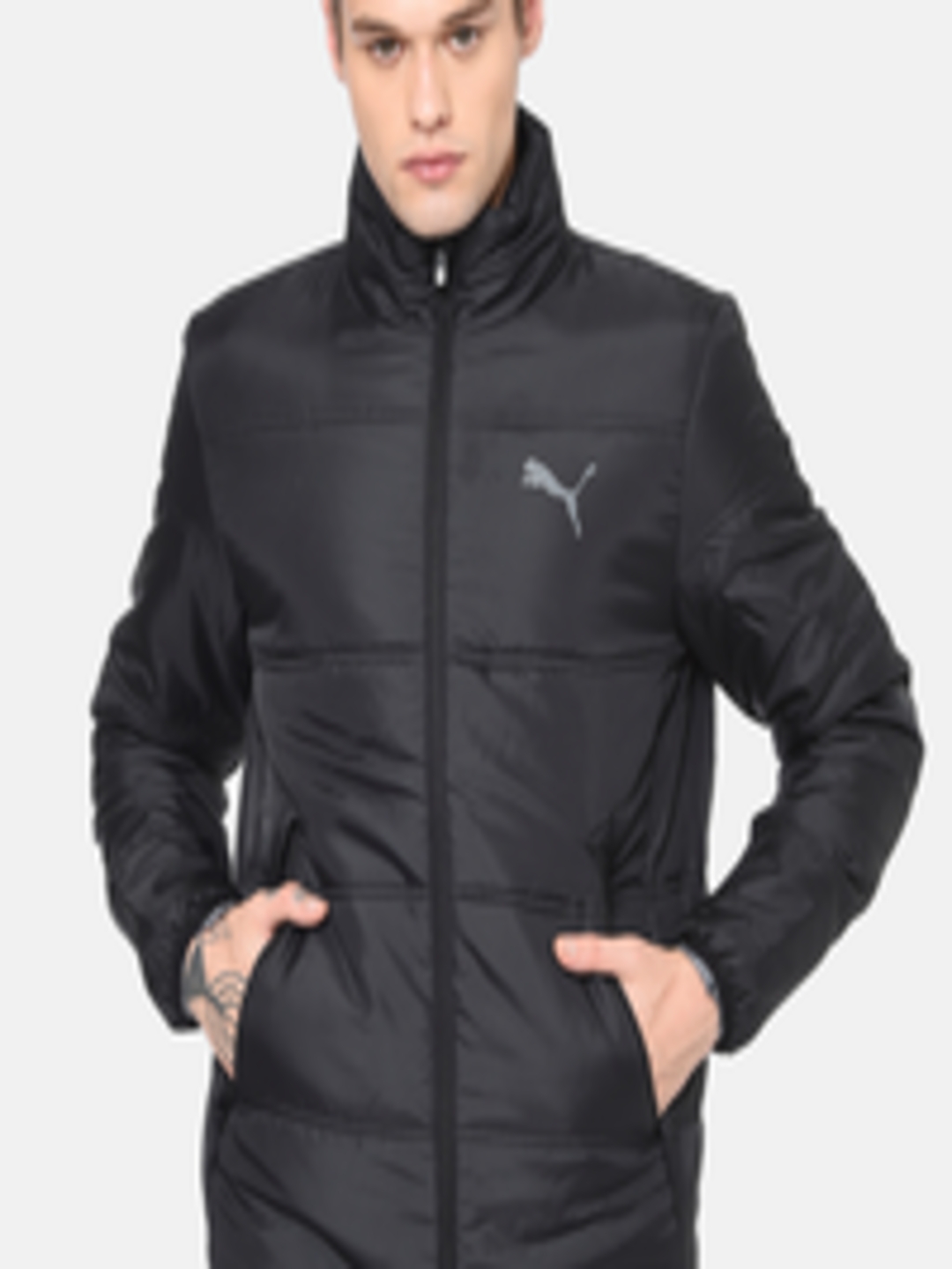 Buy Puma Men Black Solid Padded Jacket - Jackets for Men 11229580 | Myntra