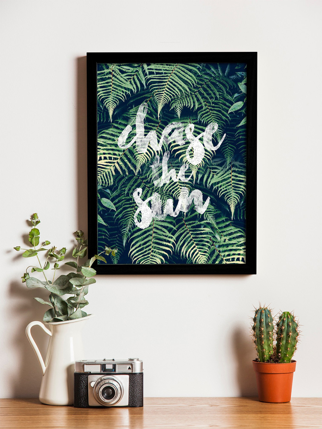 Buy Art Street Green & White Printed Synthetic Wood Framed Individual