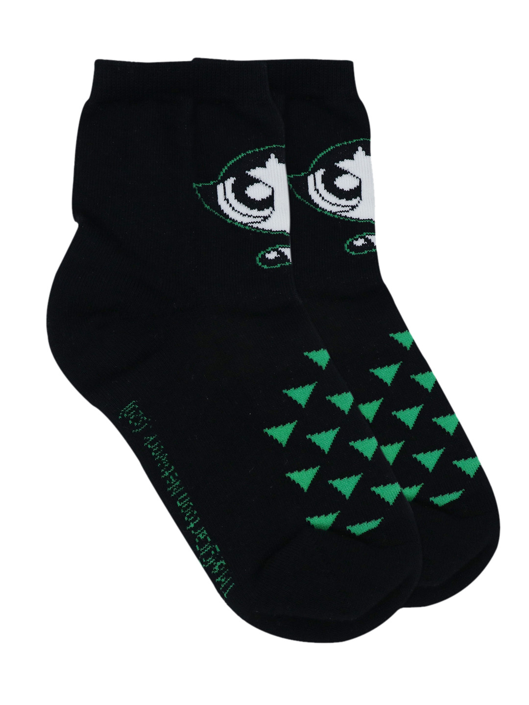 Buy Cartoon Network Women Black & Green Patterned Ankle Length Socks