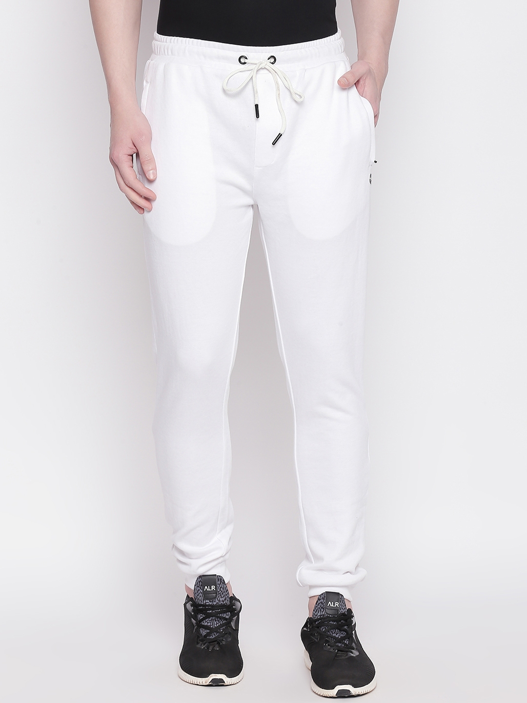 Buy Ajile By Pantaloons Men White Solid Slim Fit Joggers - Track Pants ...