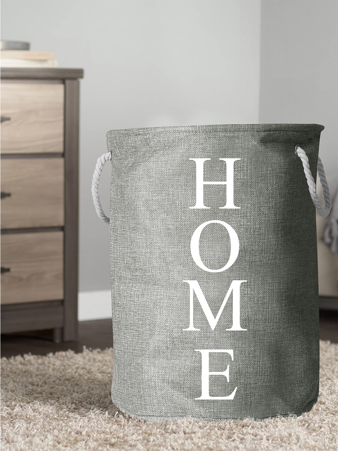 Buy Storyhome Grey Foldable Multipurpose Jute Laundry Bag Laundry