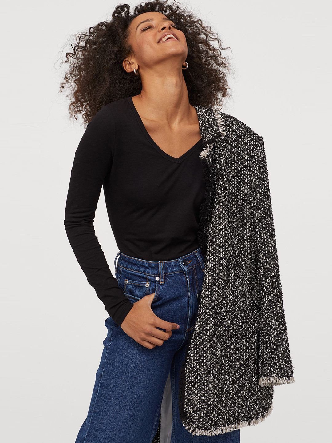 Buy H&M Women Black V Neck Top Tops for Women 11257804 Myntra