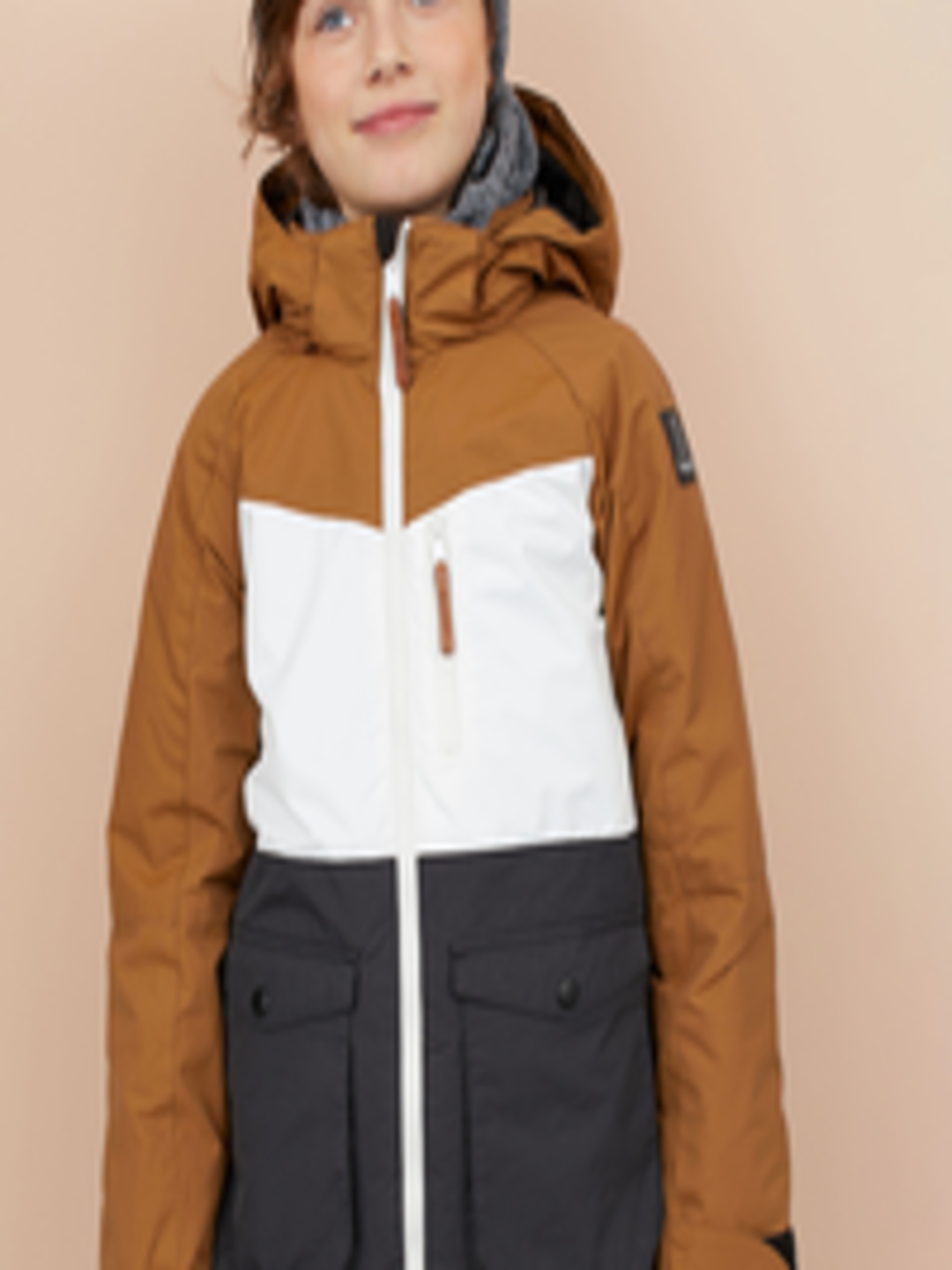 Buy H&M Boys Beige & Black Colourblocked Water Repellent Ski Jacket