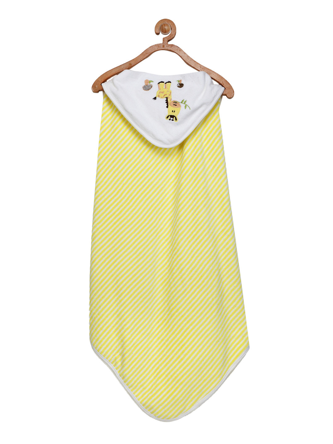 Buy My Milestones Unisex Infant Yellow & White Striped Hooded Bath