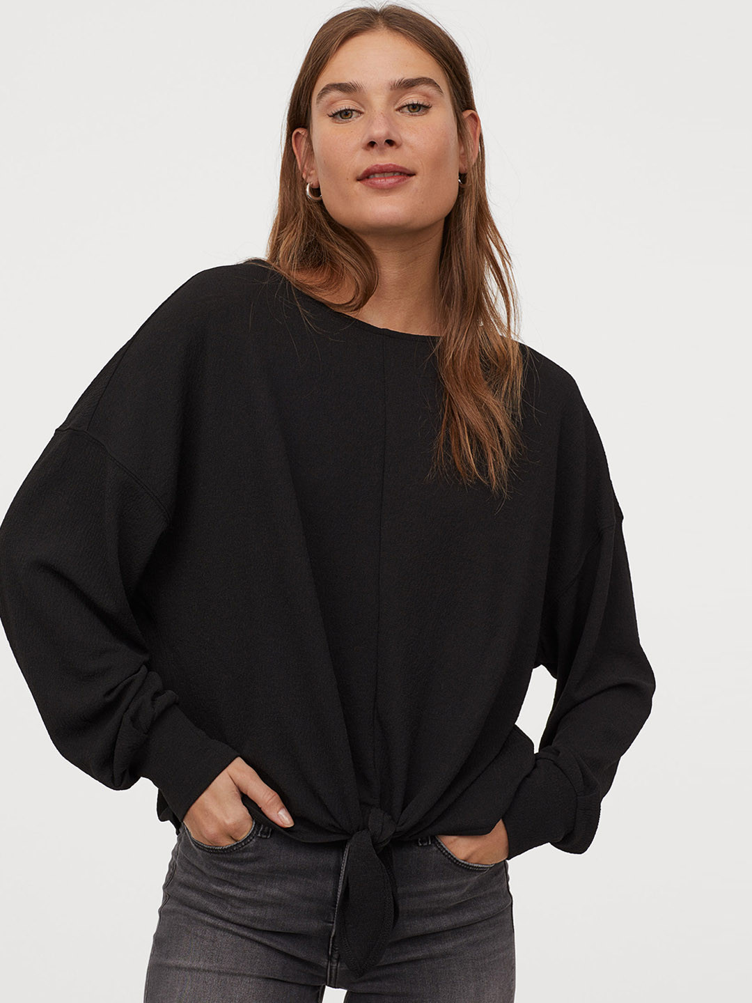 Buy H&M Women Black Top With Dolman Sleeves Tops for Women 11257792 Myntra