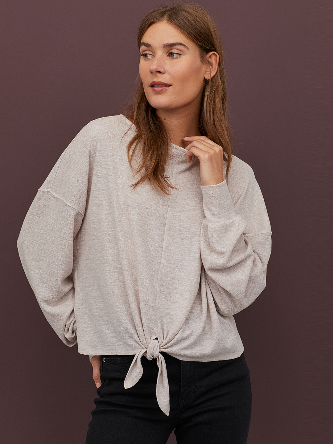 long sleeve linen wrap dress