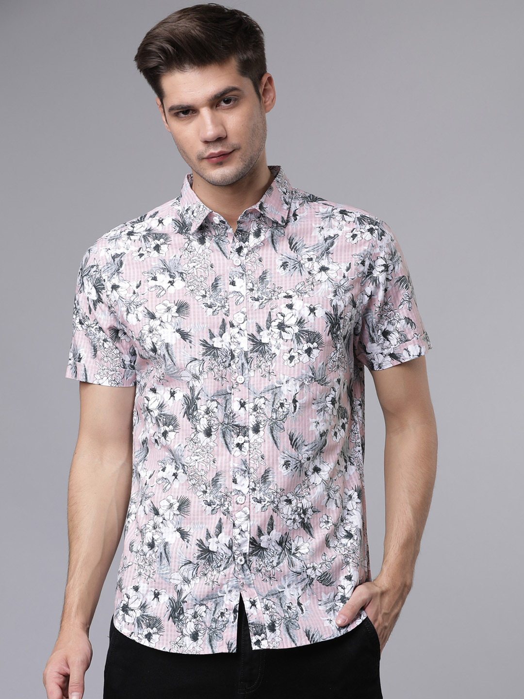 highlander men printed casual multicolor shirt