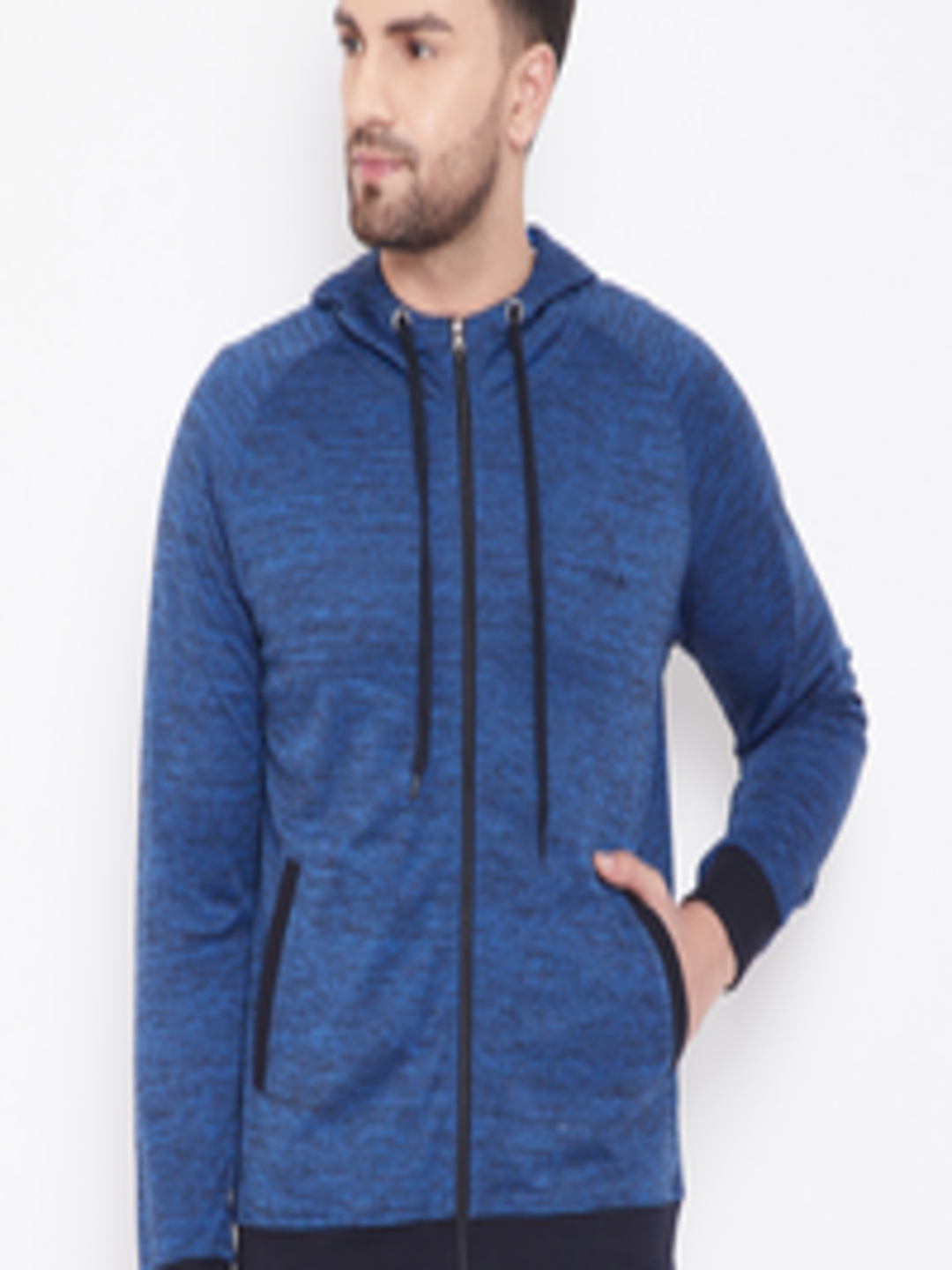 Buy Adobe Men Blue Solid Hooded Sweatshirt - Sweatshirts for Men ...