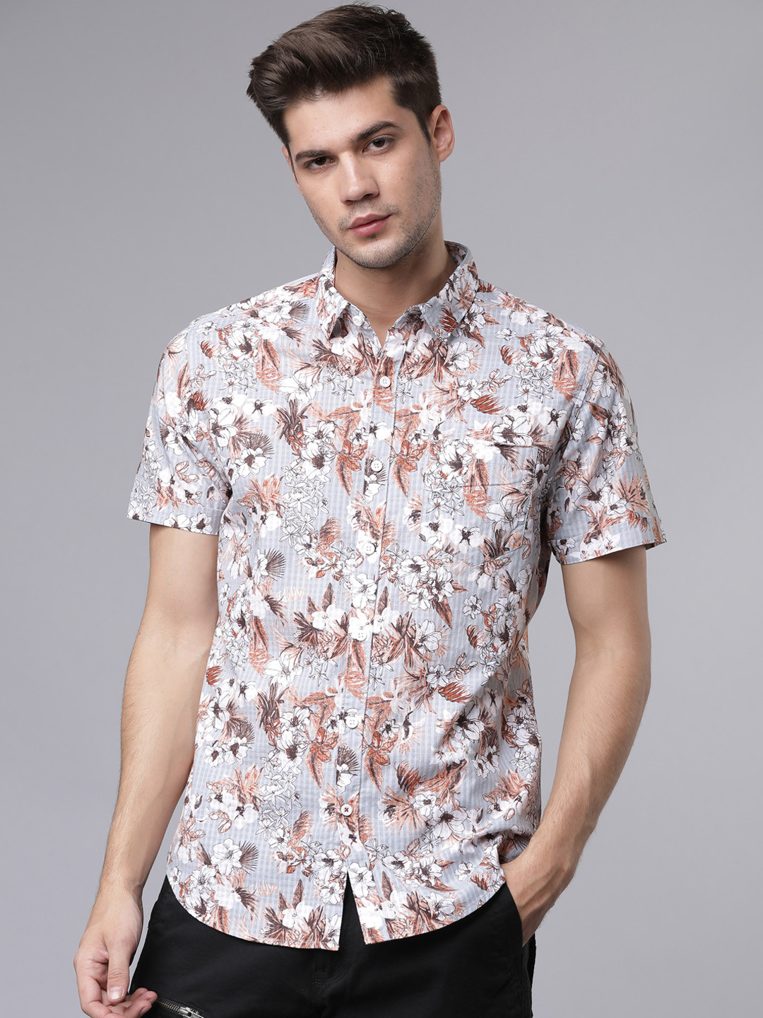 highlander men printed casual multicolor shirt