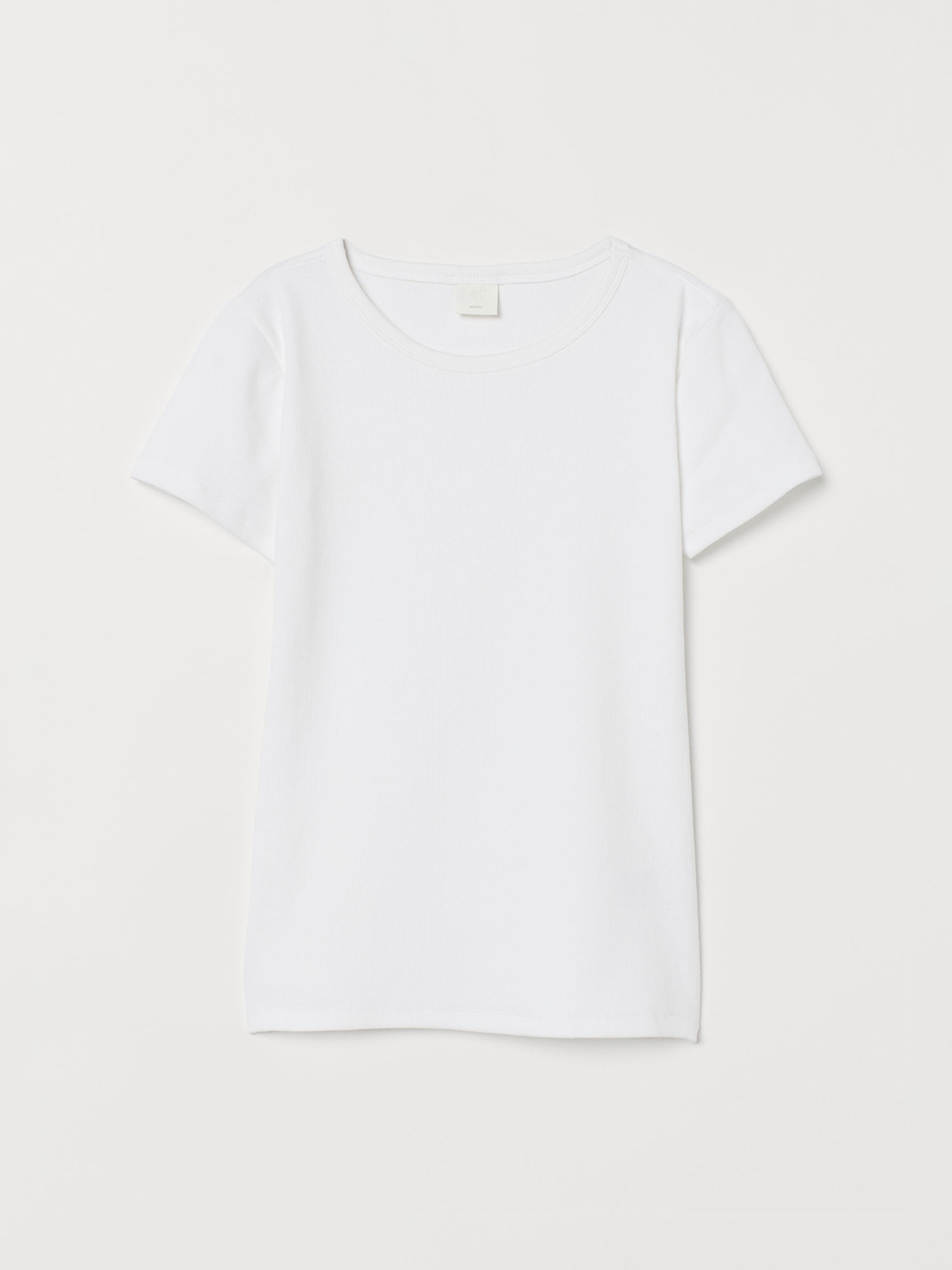 Buy H&M Women White Ribbed Cotton Sustainable T Shirt - Lounge Tshirts ...