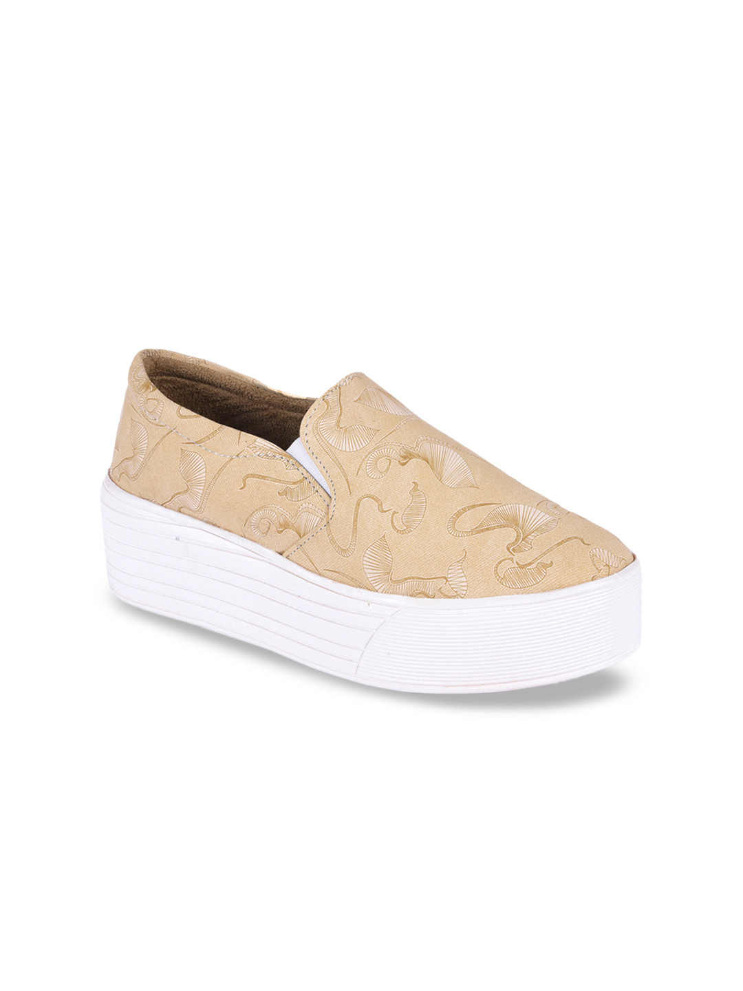 Buy Meriggiare Women Beige Slip On Sneakers Casual Shoes for Women