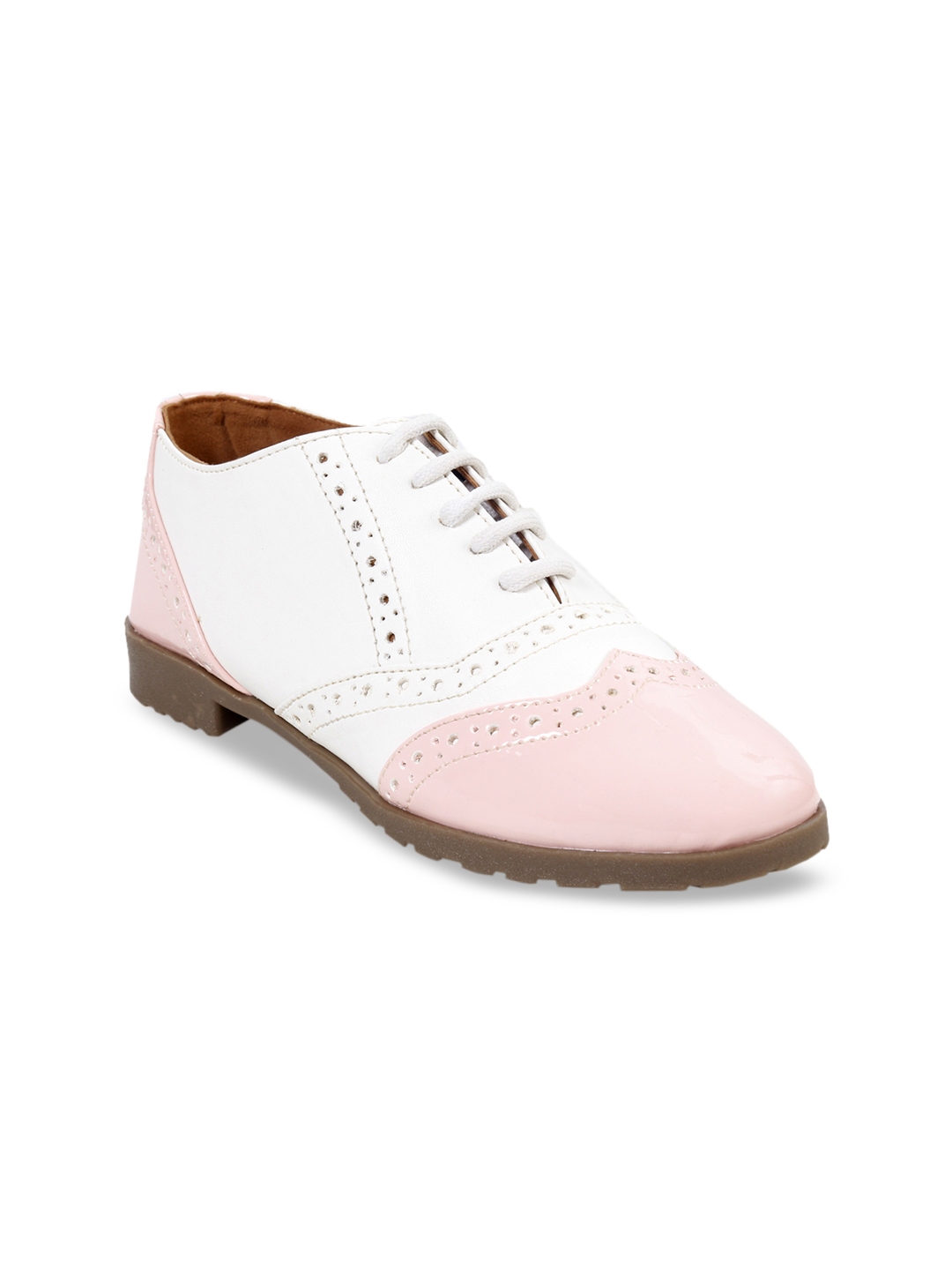 Buy Meriggiare Women White & Pink Derbys - Casual Shoes for Women ...