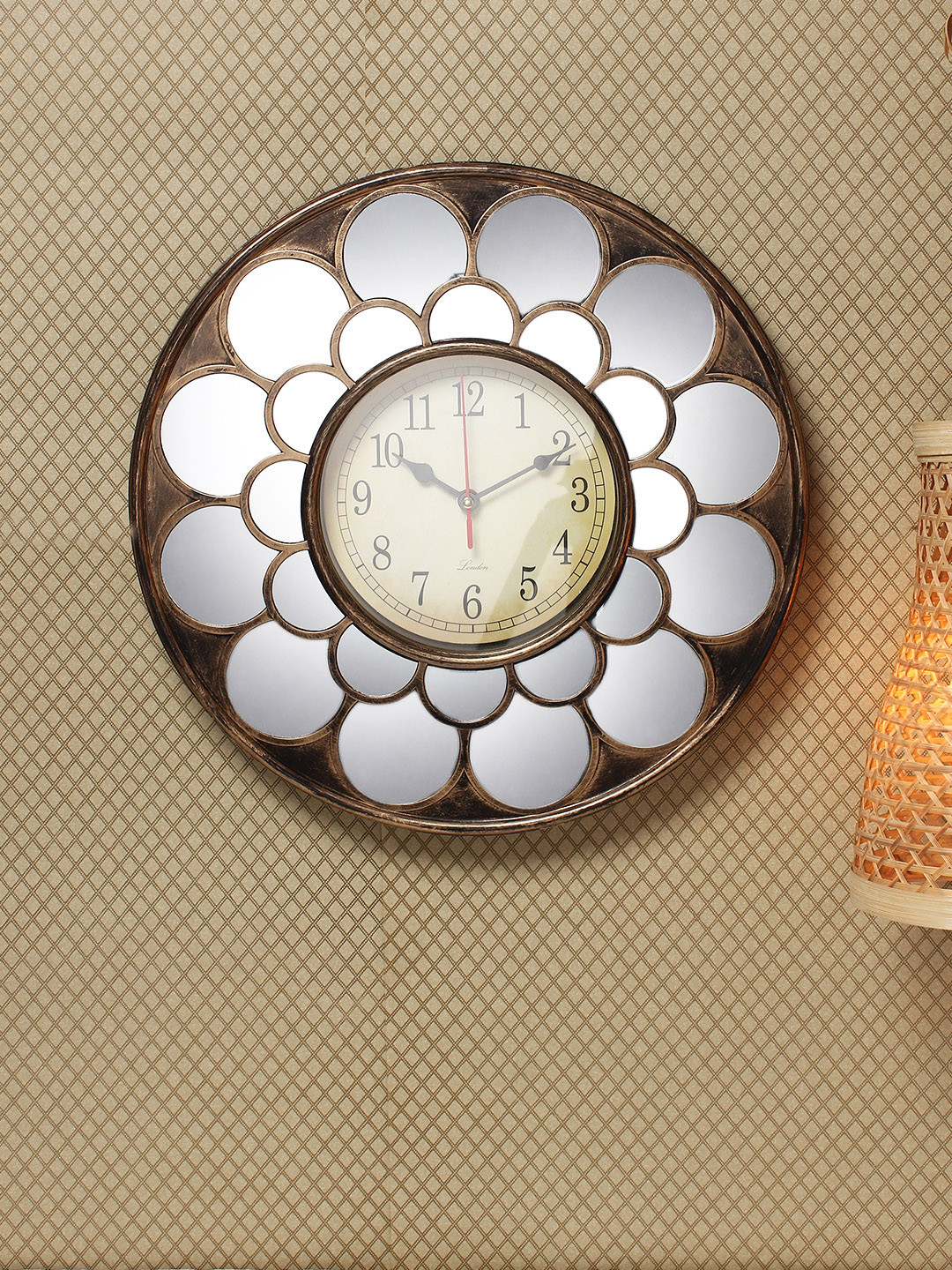 Buy House Of Accessories Cream Coloured Round Solid 40 Cm Analogue Wall