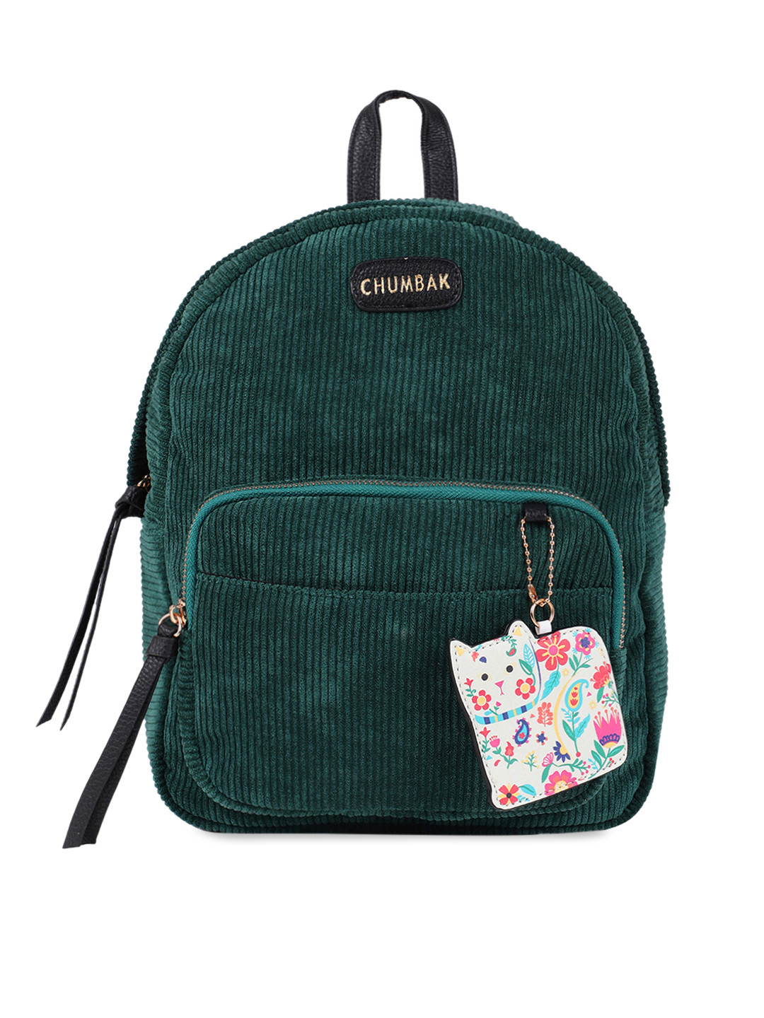Buy Chumbak Women Green Corduroy Textured Backpack Backpacks for