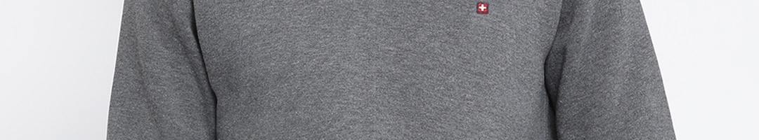 Buy SWISS MILITARY Men Grey Solid Pullover Sweatshirt - Sweatshirts for ...