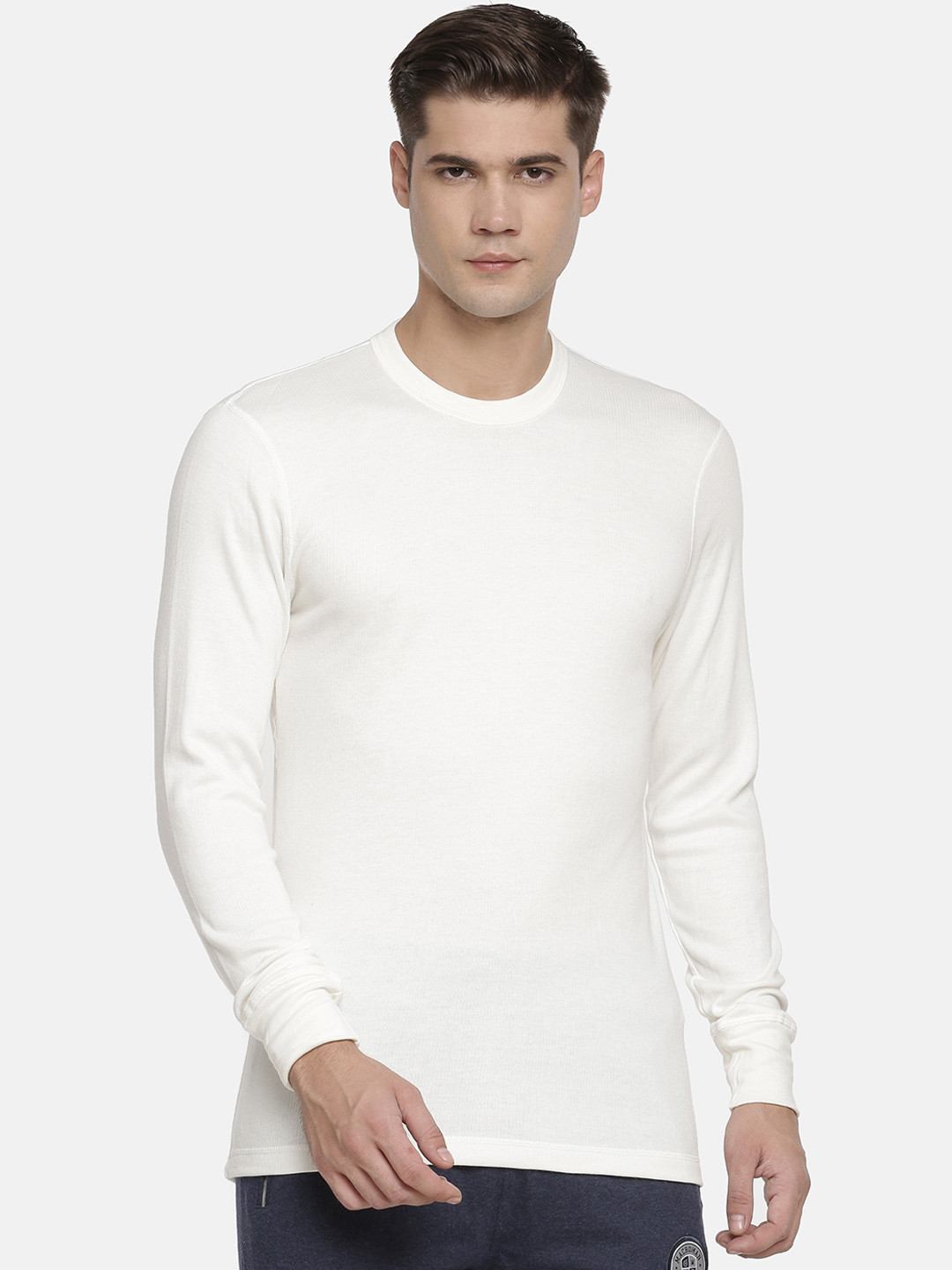 Buy Macroman M Series Men White Solid Thermal Top Thermal Tops for