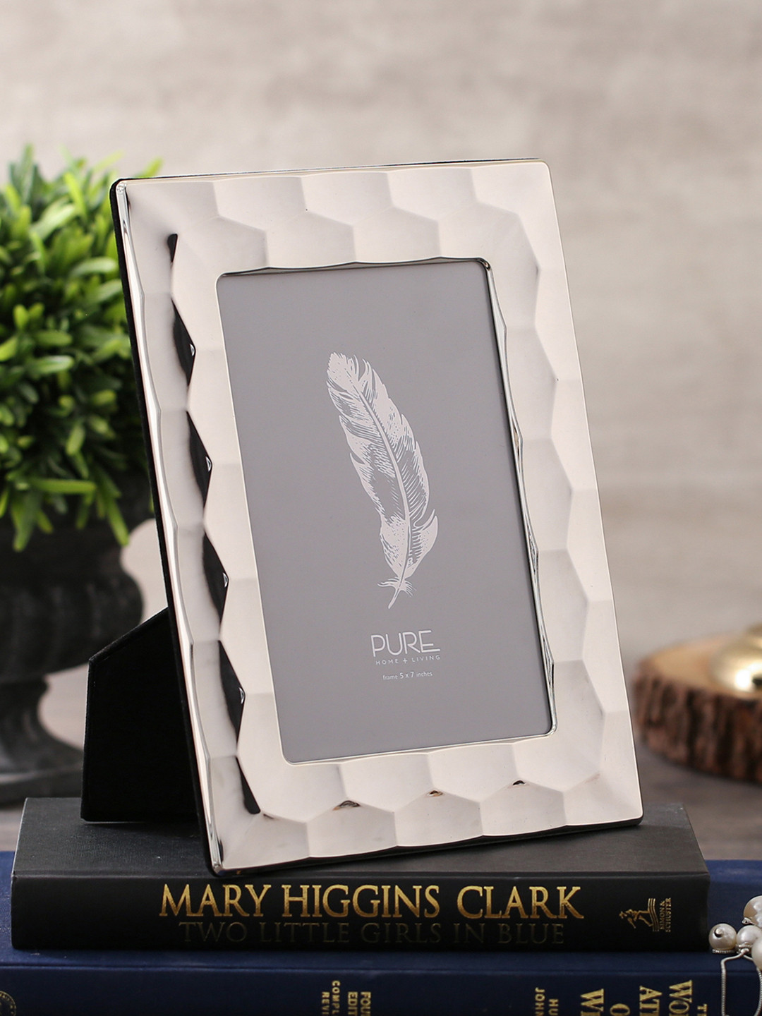 Buy Pure Home And Living Silver Toned Textured Rectangular Individual