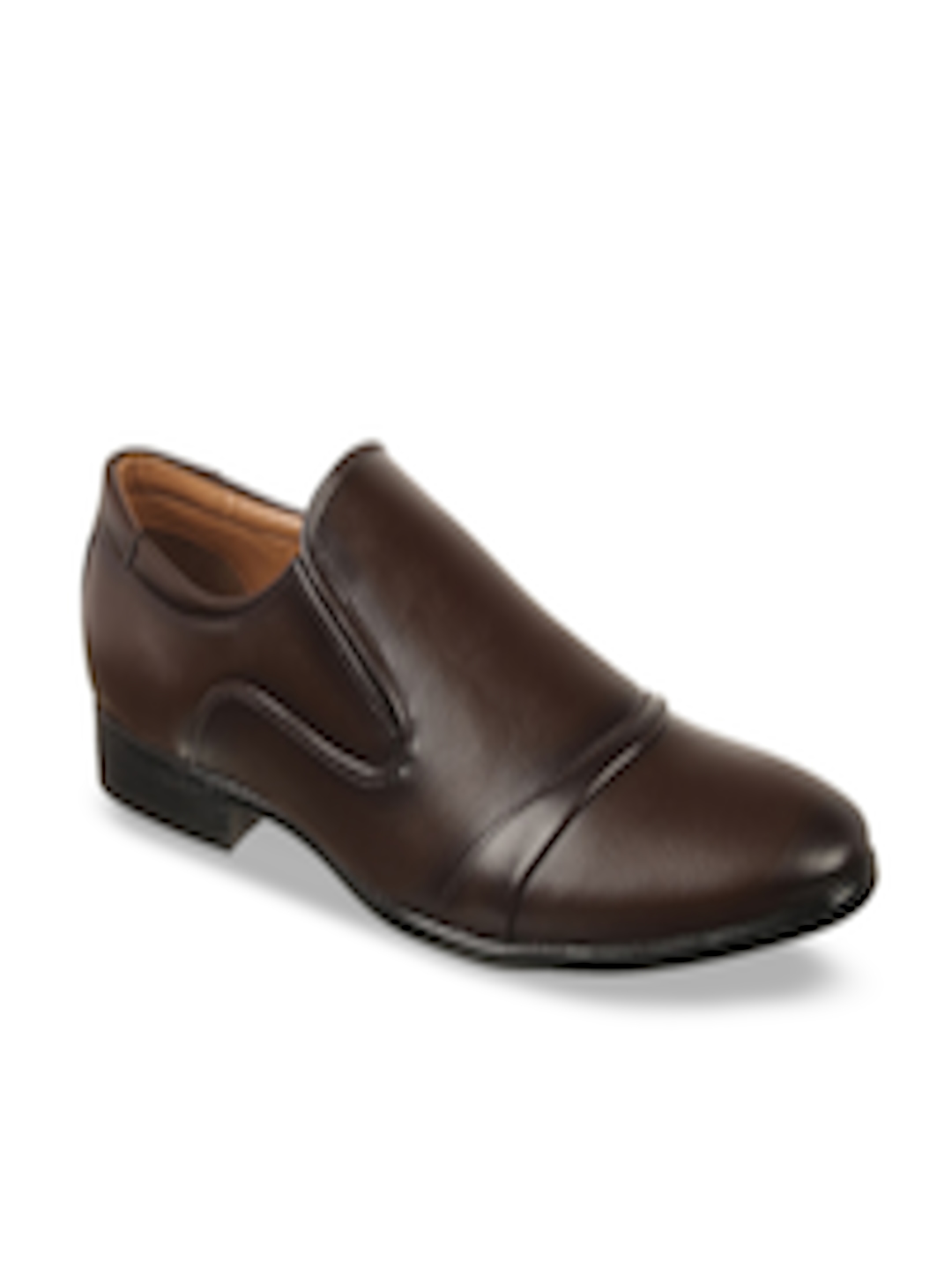 Buy Vardhra Men Brown Solid Formal Slip Ons - Formal Shoes for Men ...