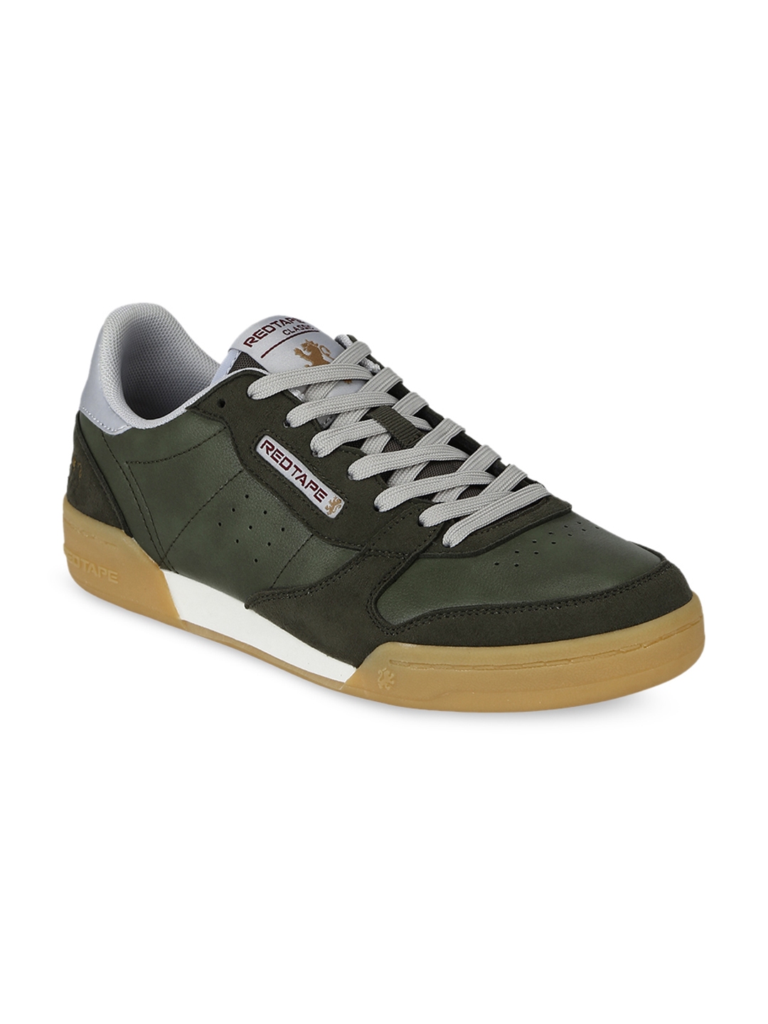 red tape men olive green mesh walking shoes