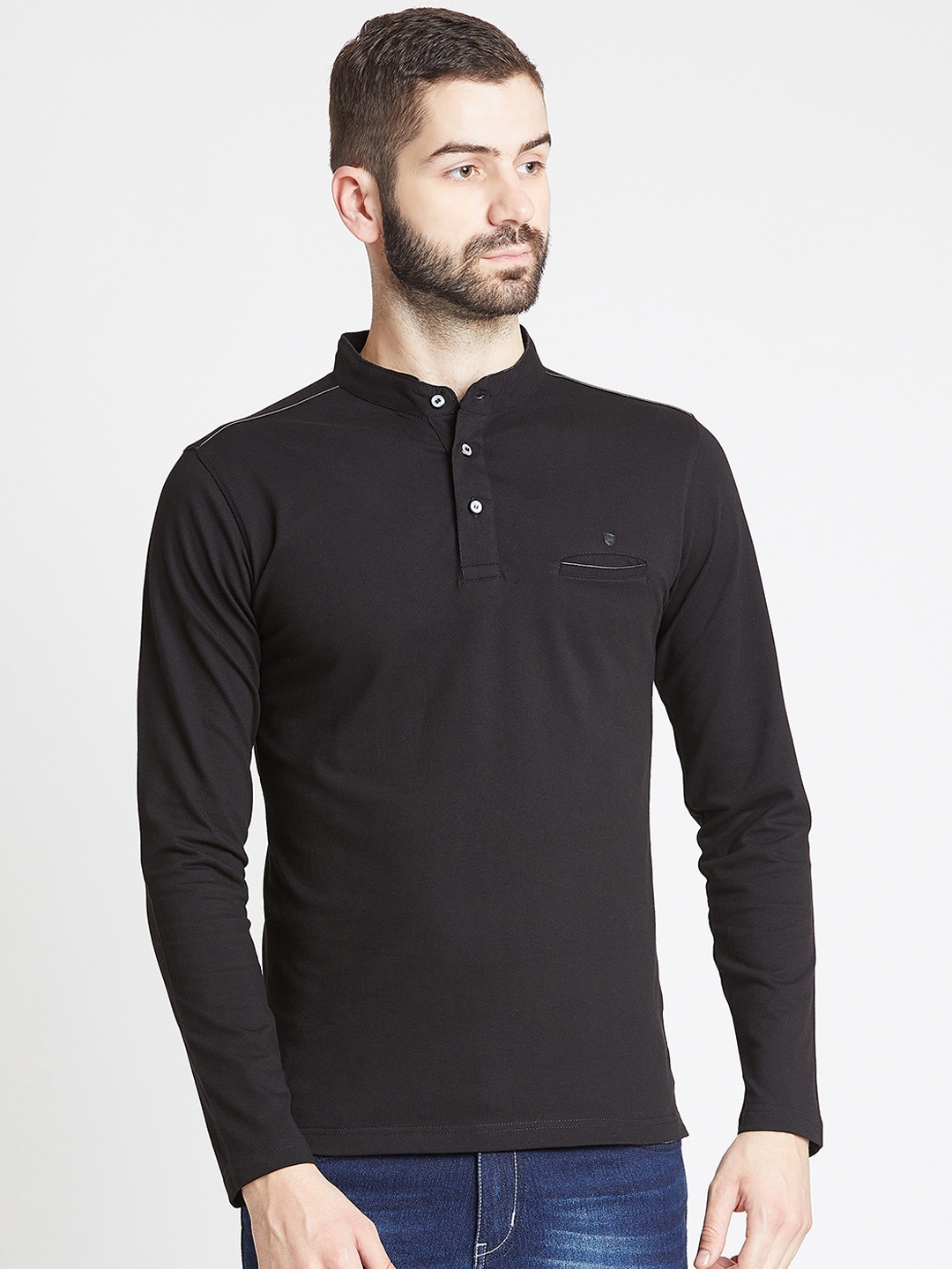 black tshirt with collar