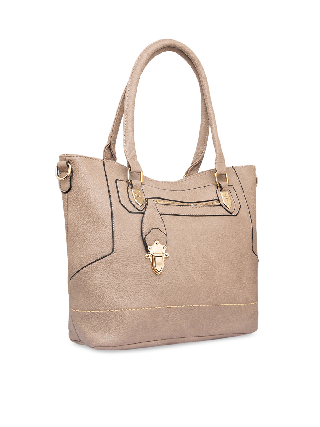 Buy Satchel Bags Beige Solid Shoulder Bag Handbags for Women 8758529
