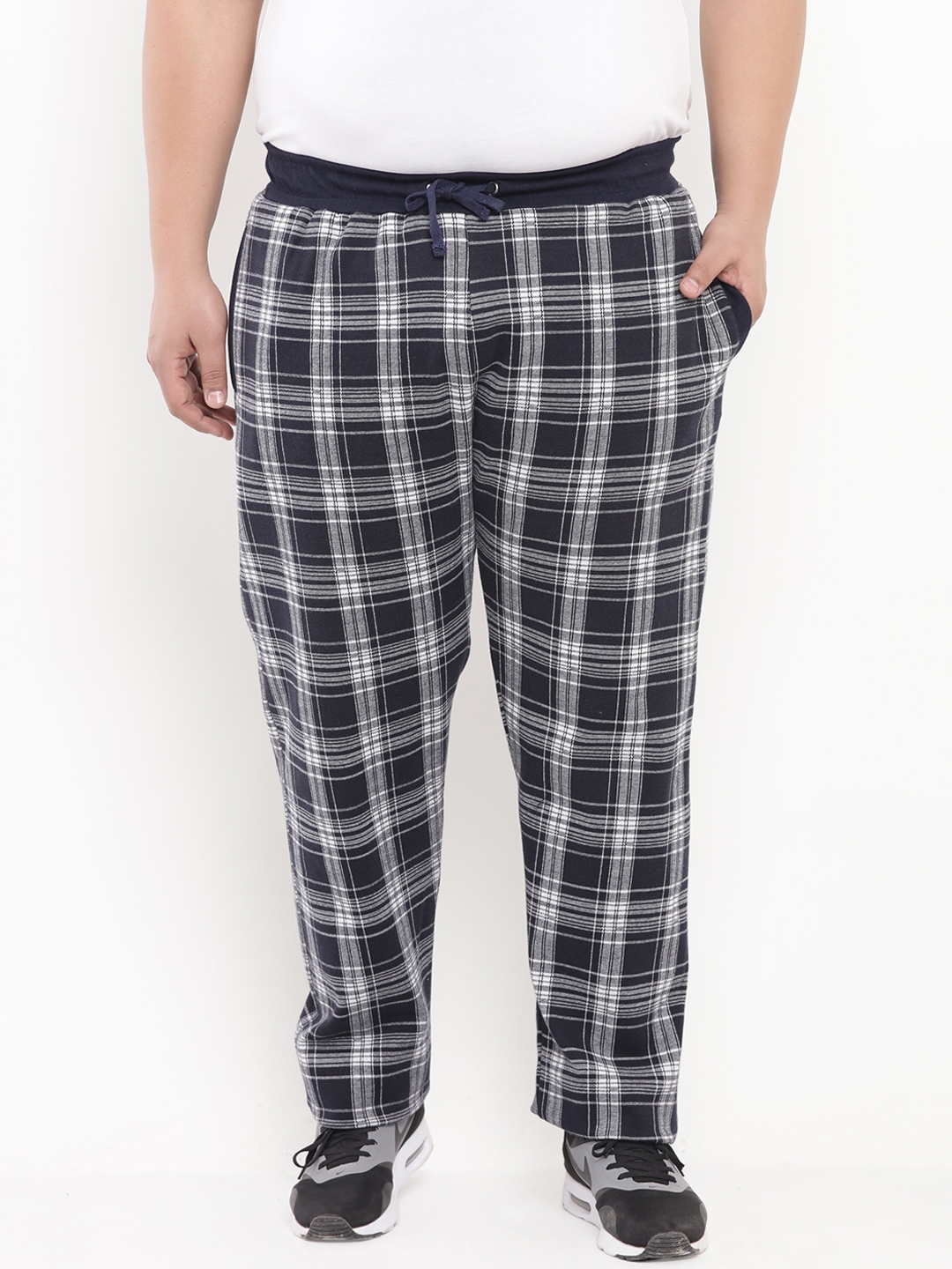 checked track pants