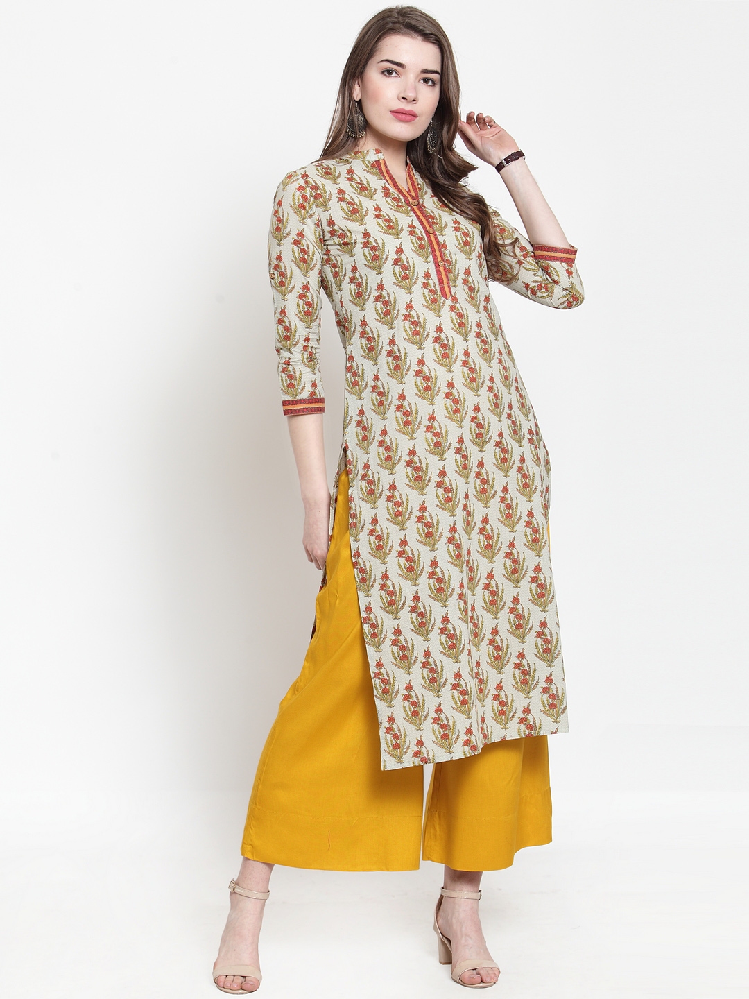 Buy Varanga Women Multicoloured Printed Kurta With Palazzos - Kurta ...