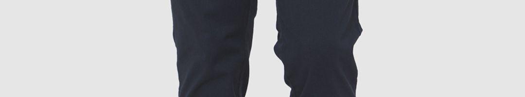Buy SELECTED Men Navy Blue Slim Fit Solid Regular Trousers - Trousers ...