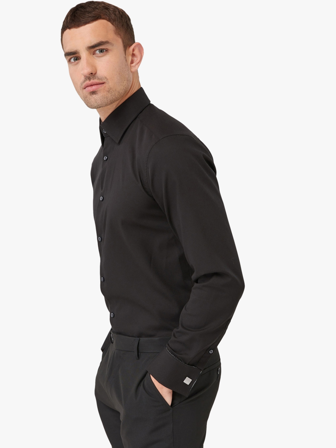 mens black shirt m&s