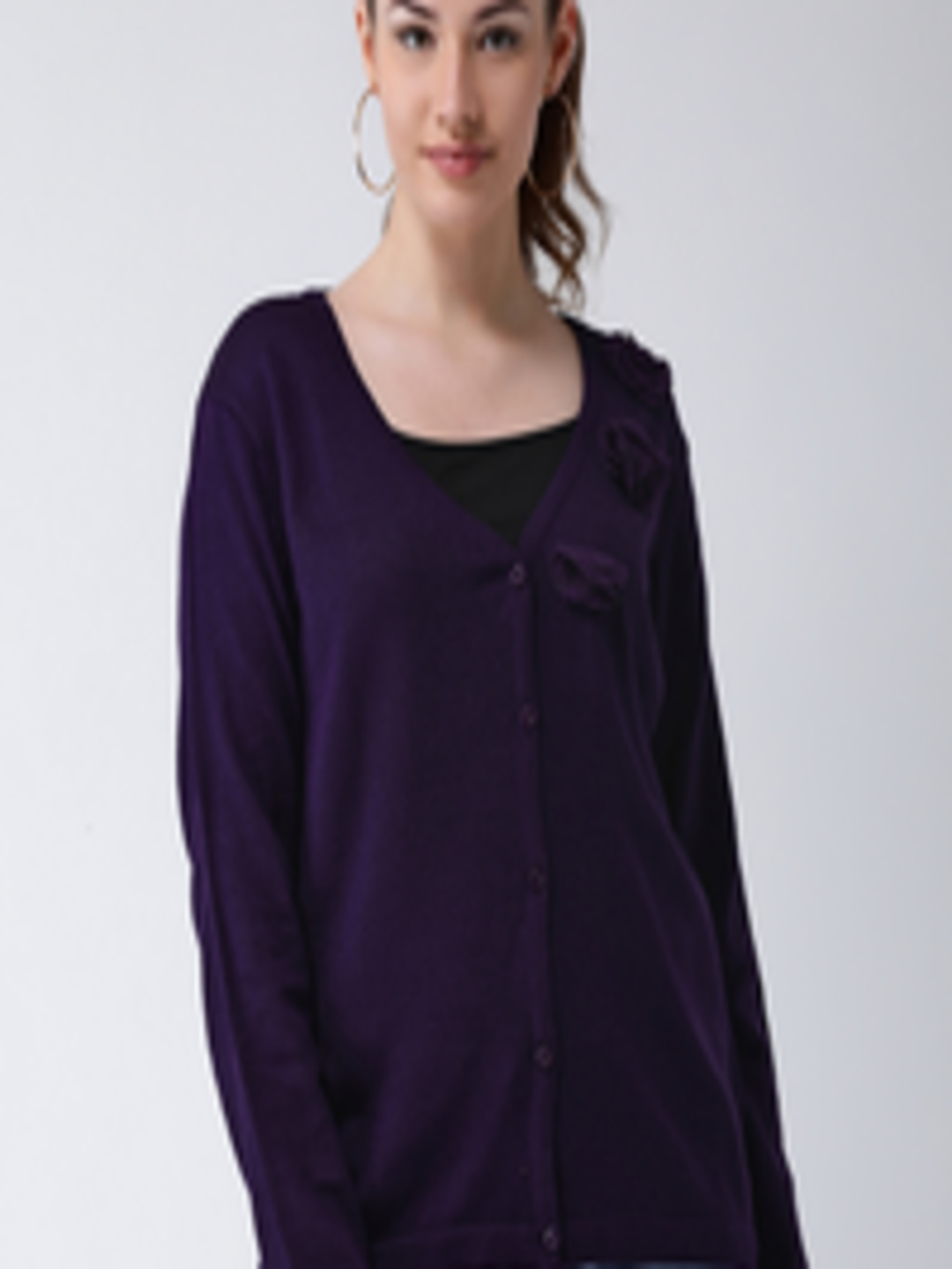Buy Club York Women Purple Solid Sweater - Sweaters for Women 8890457 ...