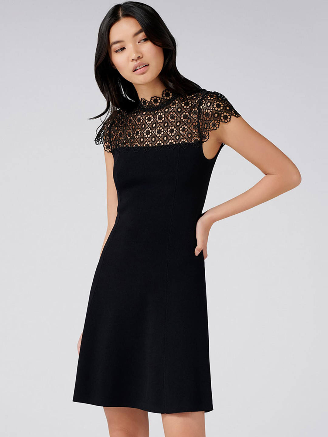 black mini dress near me Kelda Women's Blue/floral Gathered Ruffle-Trimmed Ruffles Sleeve Size:Coat Size 42