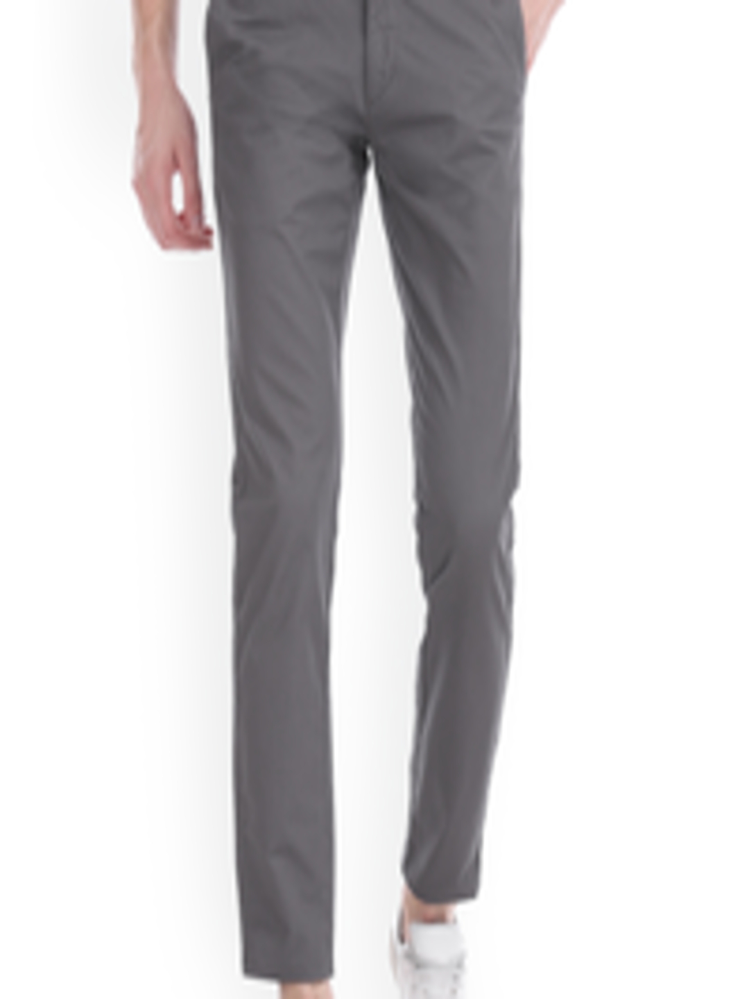 Buy U.S. Polo Assn. Men Grey Regular Fit Self Design Regular Trousers ...