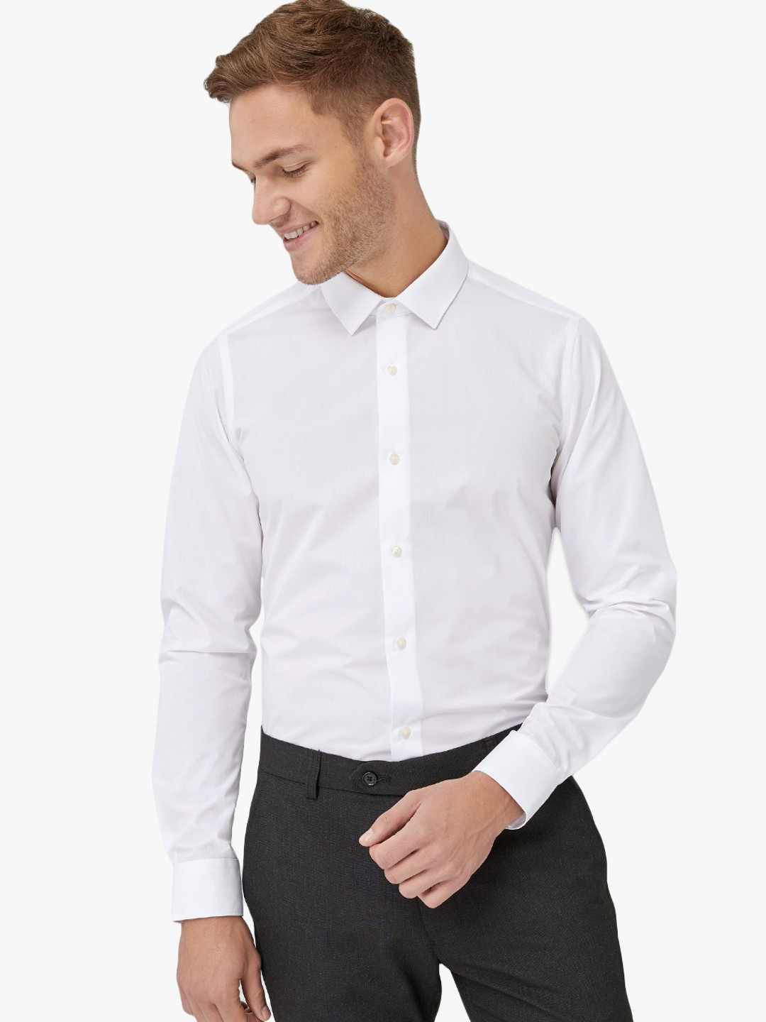 Buy NEXT Men White Slim Fit Solid Formal Shirt Shirts for Men 8711107