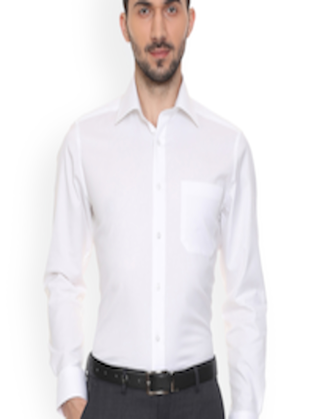 Buy Louis Philippe Men White Regular Fit Solid Formal Shirt - Shirts for Men 8710661 | Myntra