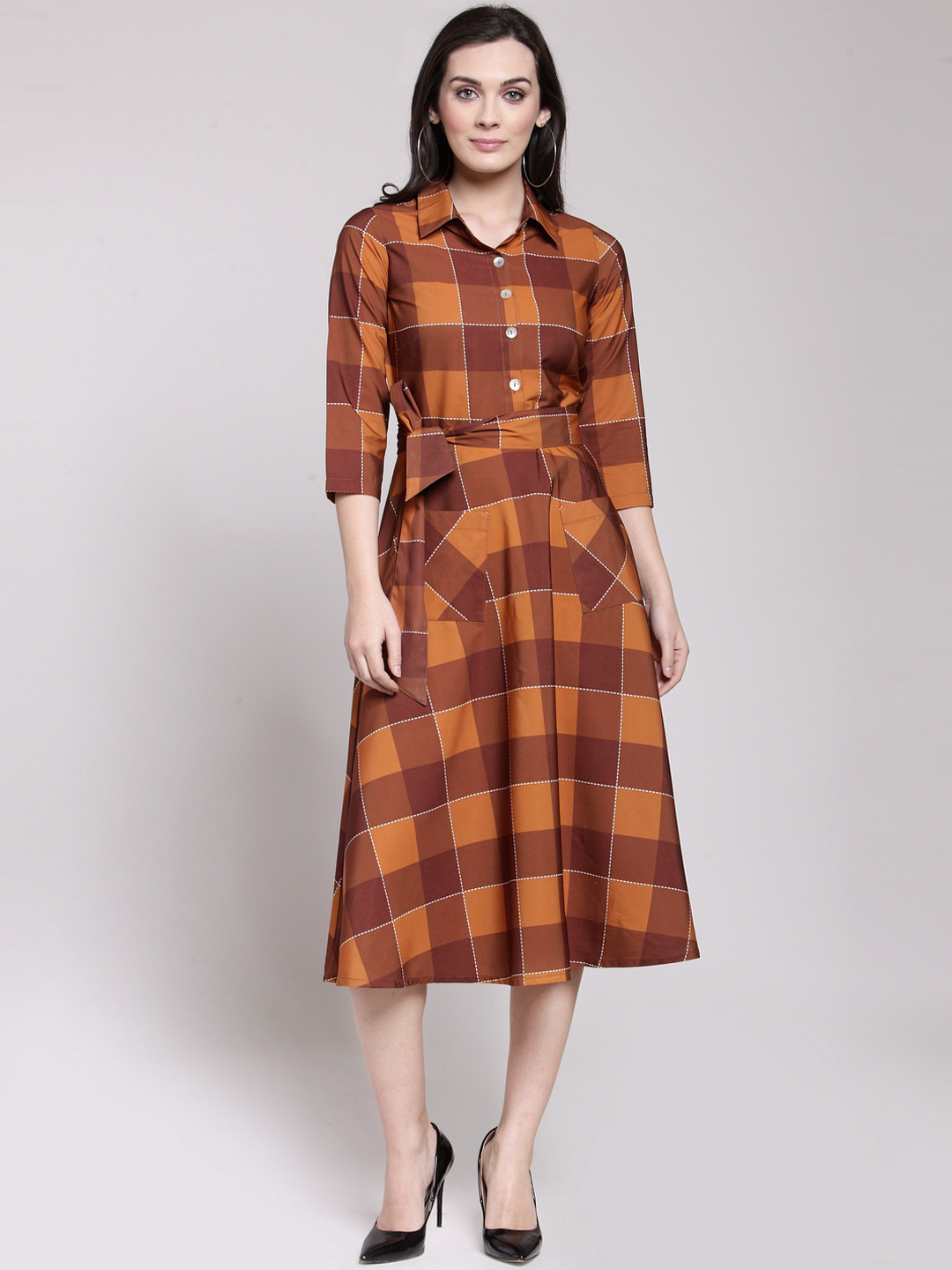 Brown Checks dress