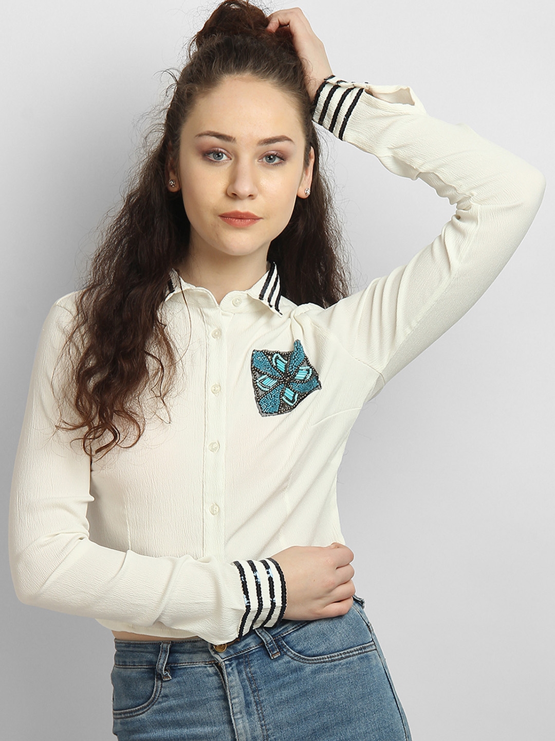 white casual shirts women