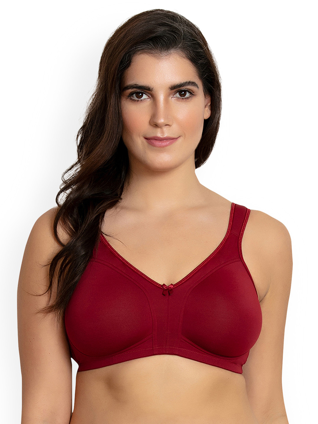 Buy Zivame Maroon Solid Non Wired Non Padded Minimizer Bra