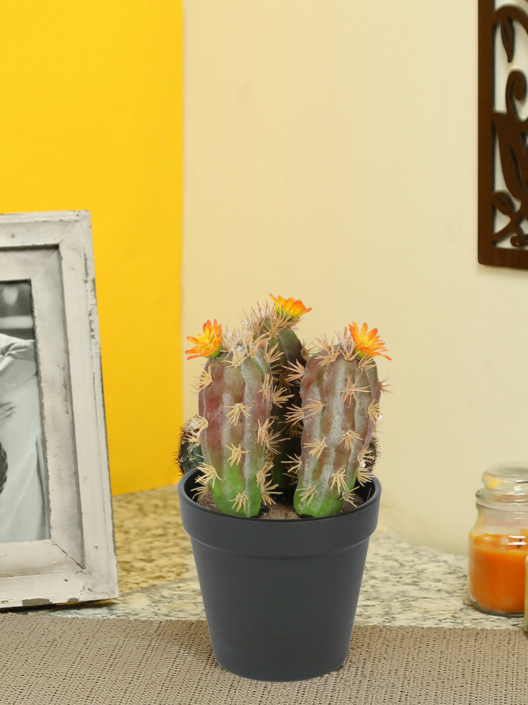 Buy Aapno Rajasthan Green & Brown Plastic Artificial Plant With Pot Artificial Flowers And