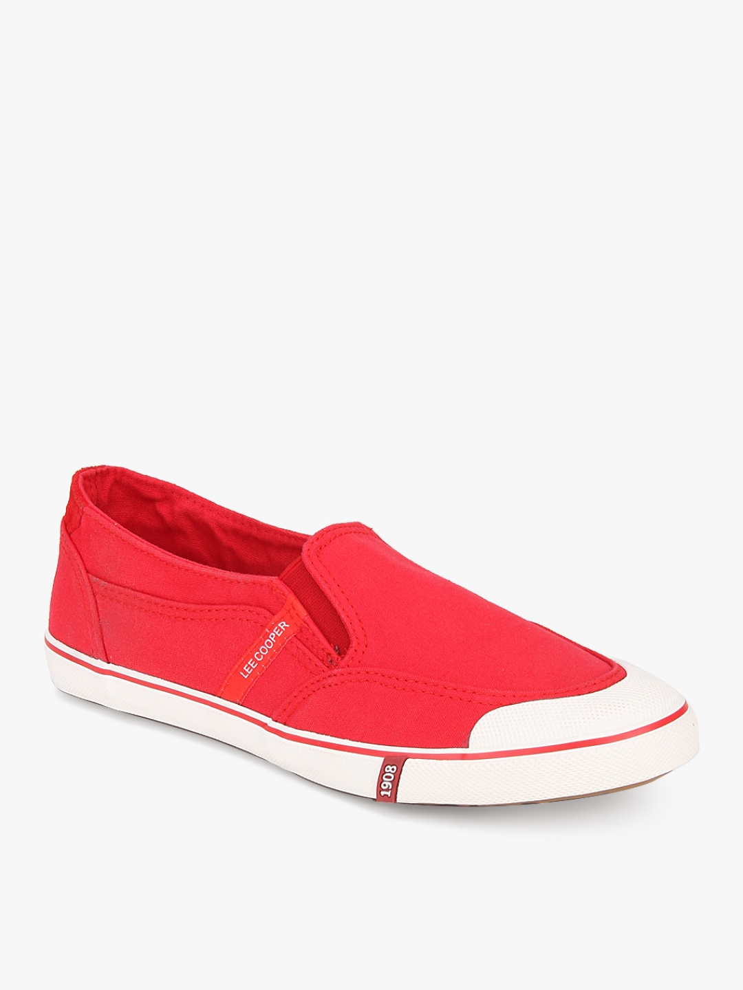 Buy Lee Cooper Men Red Slip On Sneakers - Casual Shoes for Men 1789415 ...