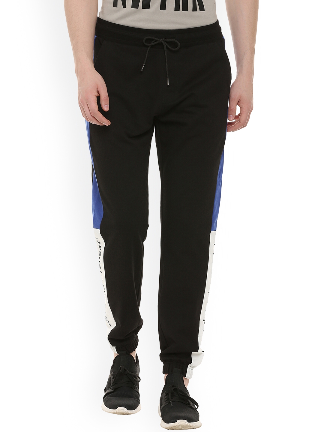 slim fit black joggers mens