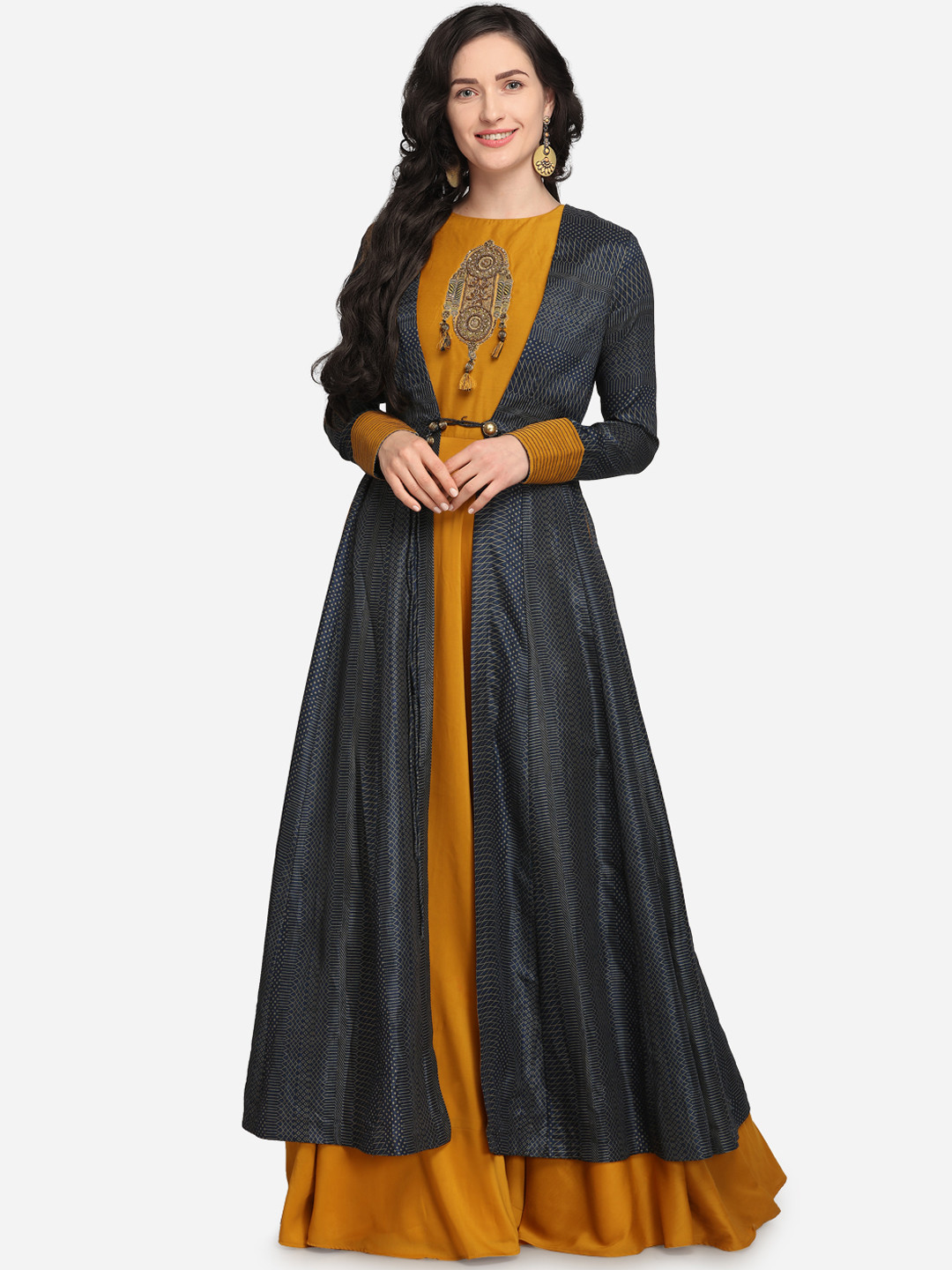 silk gown myntra