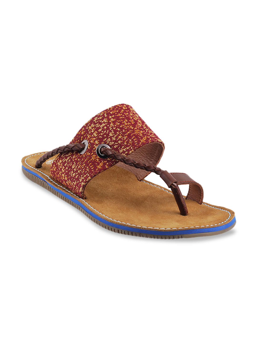 Buy Metro Men Maroon & Brown Comfort Sandals - Sandals for Men 9050133 | Myntra
