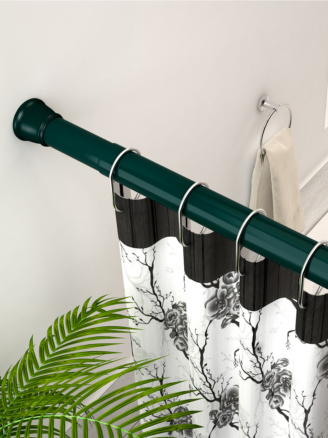 Buy Storyhome Green Solid Adjustable Shower Curtain Rod Curtain Rods