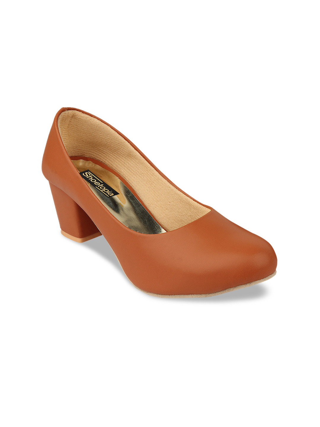 Buy Shoetopia Women Tan Brown Solid Pumps Heels for Women 9061485