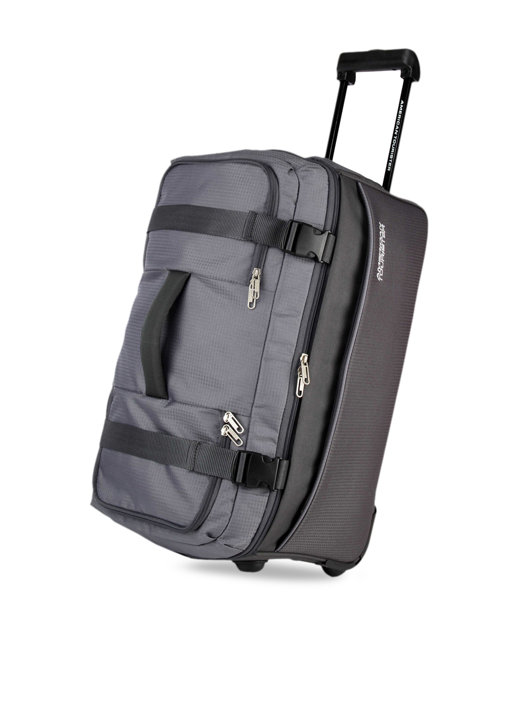 Buy AMERICAN TOURISTER Grey Solid Medium Trolley Duffel Bag Duffel