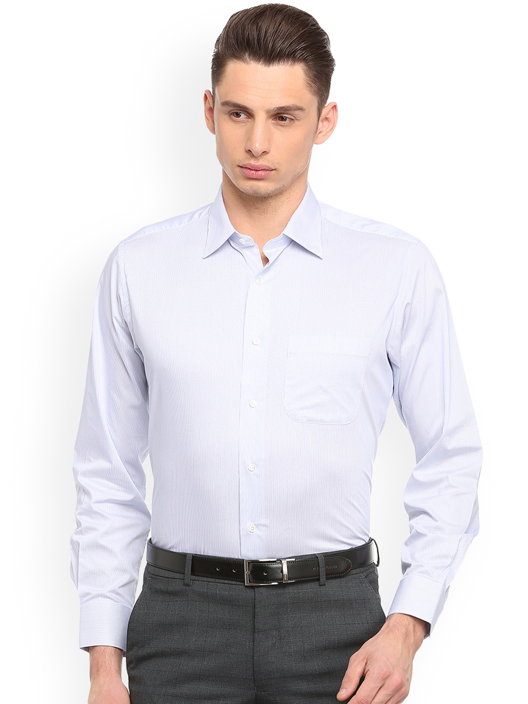 Buy Van Heusen Men White Regular Fit Striped Formal Shirt - Shirts for ...