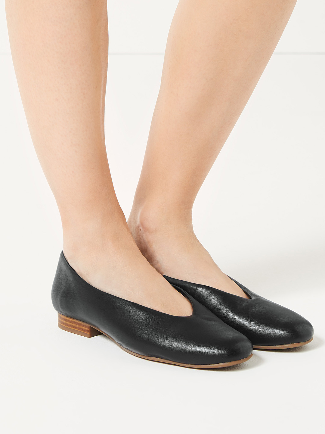 Buy Marks & Spencer Women Black Solid Ballerinas Flats for Women