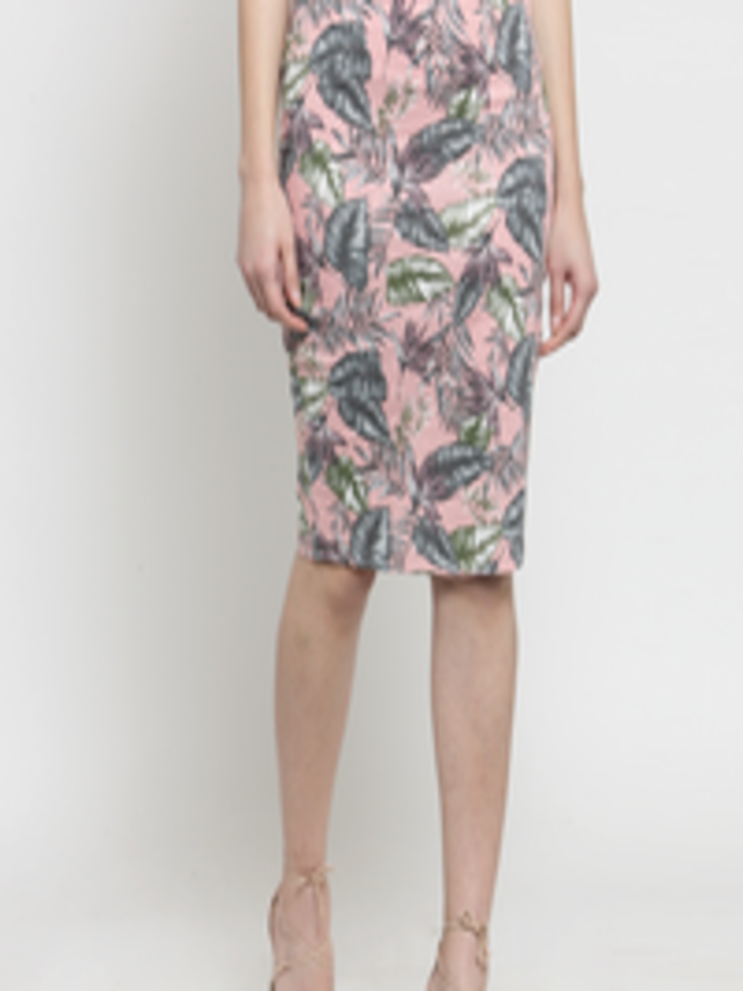 Buy Global Republic Women Pink & Grey Printed Pencil Skirt - Skirts for ...