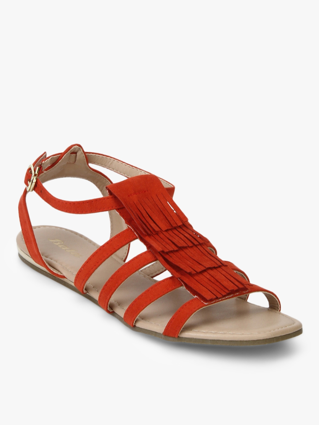 orange pointed toe flats